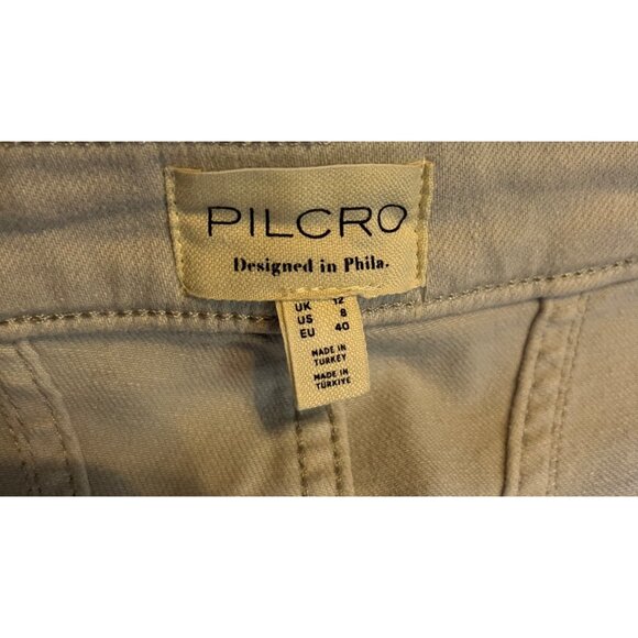 NWT-anthropologie Pilcro Silver Metallic silver Side-Slit Maxi Skirt Size M - Picture 4 of 15